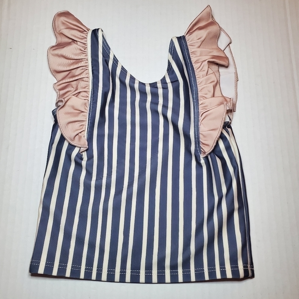 Pehr Organic Baby Swim Top Ruffle Sleeve Sz 6-12 months
